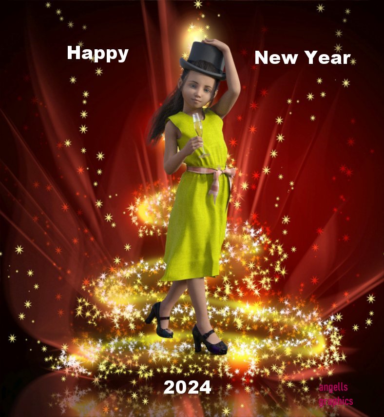 Happy New Year~TOTW  Wk of 1/6/24
Used the genesis 8 baby , g8 texture. There is no alchohol in her glass lol. Just white grape juice sparkly drink. Hope everyone has a great 2024.
Keywords: TOTW