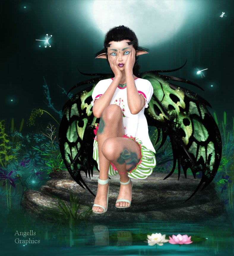 Midnight Visitor
~TOTW WINNER Wk of 8/27/22~
DS, free outfit from Rosity xmas give away. Violante from DS, for G8F. Background Fairy bg by Seva, post work Corel Psp, 2021.
Keywords: TOTW 8/27/22 fairy night water