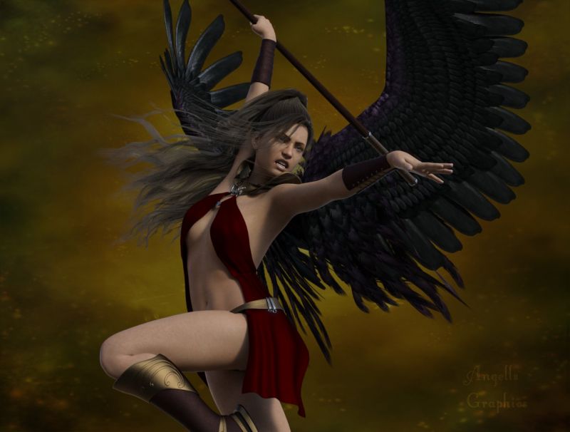 Angel of Retribution
Retribution not Karma fighting an invisible enemy we can't see.

Keywords: Angel warrior Retribution