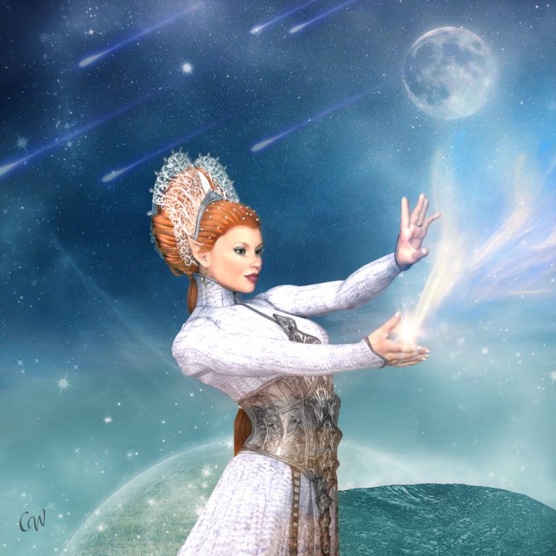 Wishing Stars
The fae have always been able to tap into the celestial heavens to
catch wishing stars. With these, they would grant wishes to children
who needed it the most. It is on these nights people could see
shooting stars as they were caught. Just the sight of this beauty in
the sky had the power to bring a sense of hope to those who took
the time to look up. 
Keywords: CW RainbowGypsy Star Fae