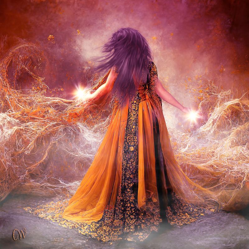 Spirits Rising
~TOTW Winner Wk of 9/10/22~
Starza had been feeling the energy building as the calendar quickly approached All Hallows Eve. It was time to tap into that energy and help those who wanted to connect with past loved ones to actually have the ability to appear in a corporeal form and to hug and hold them close.  

Oh, am I having fun! So I am playing with one of the new AI art programs (MidJourney) and loving it. This image is some AI created, some Poser, many layers, with photoshop post work. 
Keywords: TOTW Winner 9/10/22