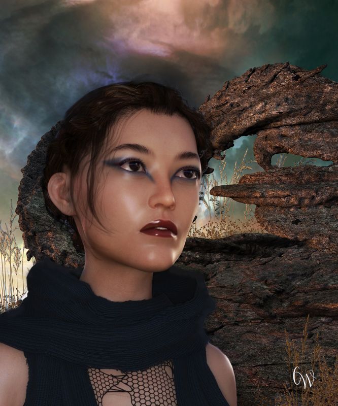 Storms Coming
She could sense their energy was increasing, the Gods had been quiet for too long. A storm was coming and no one would be able to escape.

Reloading this image, it was one of my first ones using Daz Studio. 
Keywords: RainbowGypsy CW AncientWays