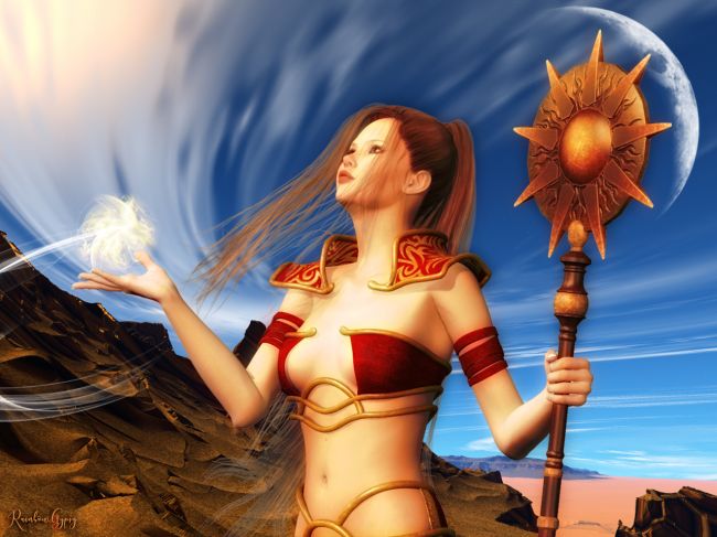 Moon Priestess
With the Sun rising and the Moon still hanging in the air, she began the ritual that would bring about a change that many had been longing for.
Keywords: RainbowGypsy