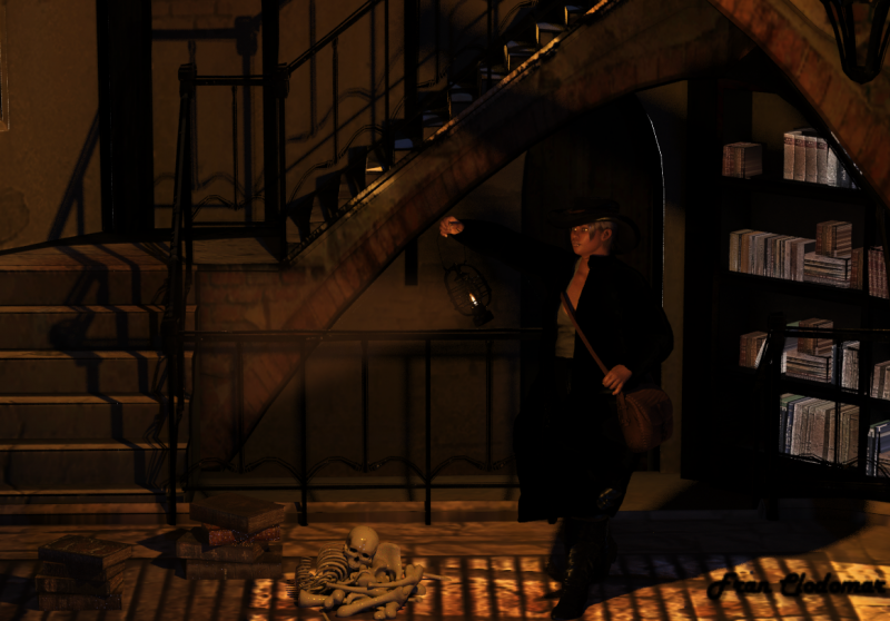 The Adventuress Librarian
Always wanted to do a rendering using a non-stereotypical female librarian, ever since I watched The Librarian series on TV.

Also wanted to make good use of the Library Corner by Summoner. Thanks!
Keywords: Librarian Summoner Fantasy 