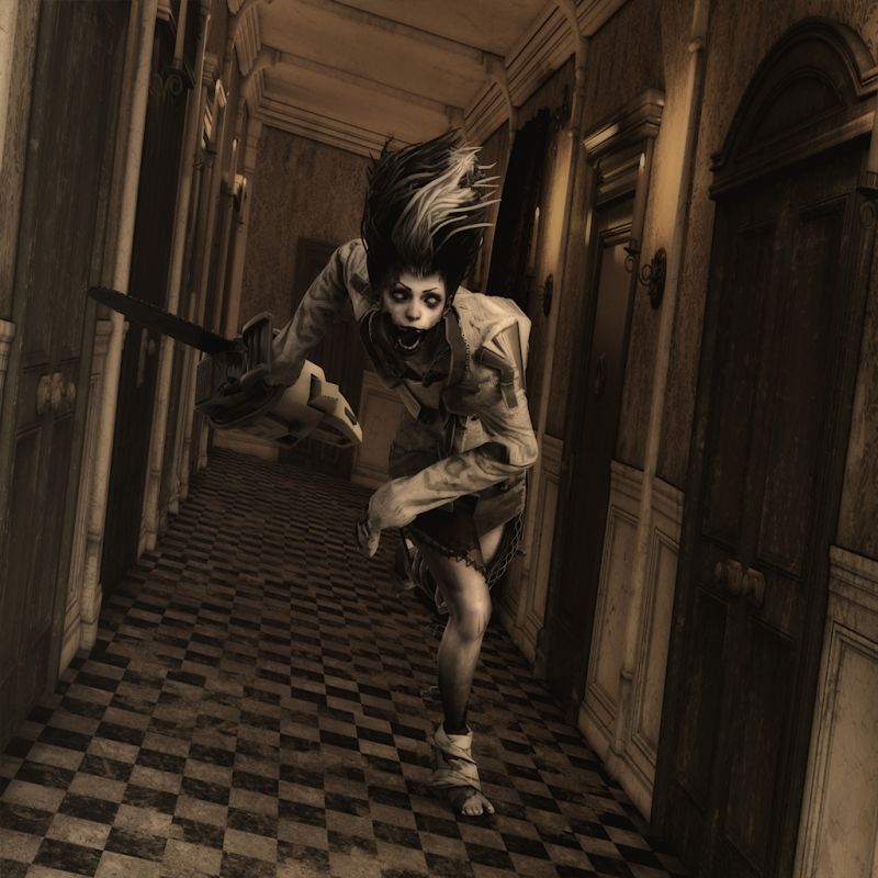 Freebie Chainsaw Hunt
Well You know when Freebie's are Hunted Stay out of her Way!
Summoner's "Crazy Siren" from Fantasy Attic's Halloween Giveaway
Seliah (Childe of Fyre) poses to play with Summoner's "Crazy Siren"
Dollmommy Halloween Gift Backgrounds for Fantasy Attic.

