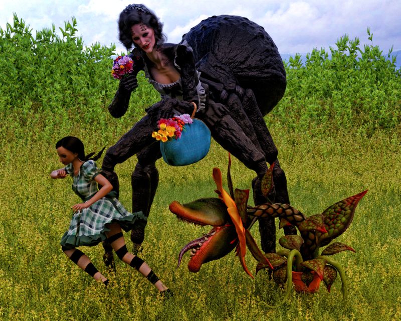 Outside with The Maid
Yep The Attic Has Maids! o.o Not Just A Nurse!
