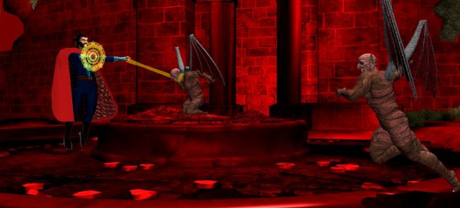 iamjonathanbelle as dr. strange
@iamjonathanbelle on tiktok does a lot of superhero cosplay. 
Keywords: dr. strange superheros cosplay demons tiktok tribute