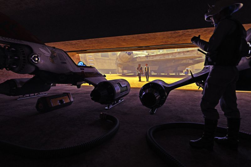 Far Far Away - TOTW winner 11/15/25
... I'm so old I saw this in the theater, seven times =O   (No AI)
Keywords: Star Wars Spaceship fan Han Chewie fighter