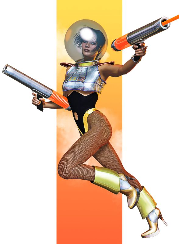 SpaceGal 
What can I say ;)
Keywords: space gun scifi