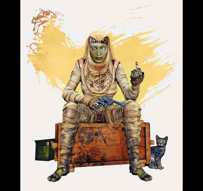 Understanding~TOTW Winner Wk of 1/27/24~
“By far the greatest danger of Artificial Intelligence is that people conclude too early that they understand it.”
― Eliezer Yudkowsky

Test image of a post apocalyptic android for a little comic.
Keywords: TOTW Android Kitten Pistol Finger Rags