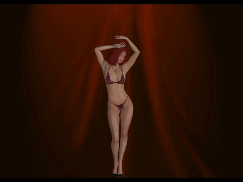 pretty girl in swimsuit and heels
La Femme with one of her character  morph
