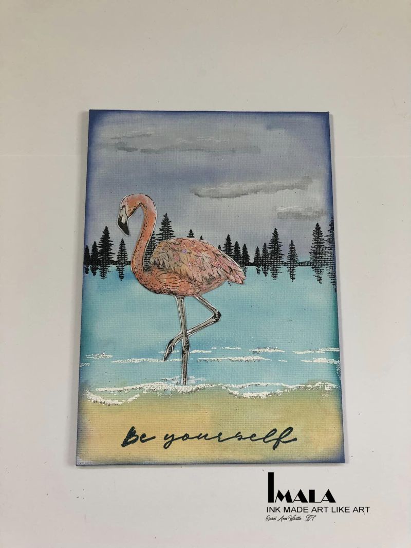 Let's Flamingle!
Hand painted on canvas with watercolours.
Keywords: flamingo,watercolour