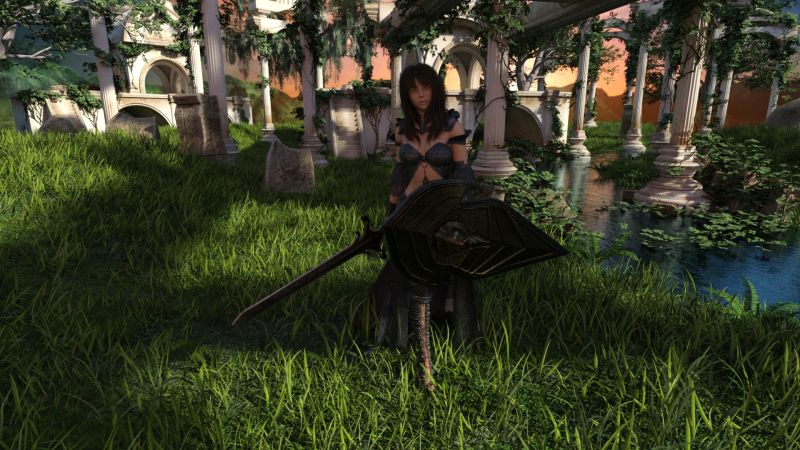 Ariel at the Temple Ruins
The new Ariel for G9 just finished the shape and working on the skin next.  She has both Human and Elf ears.
Keywords: Fantasy