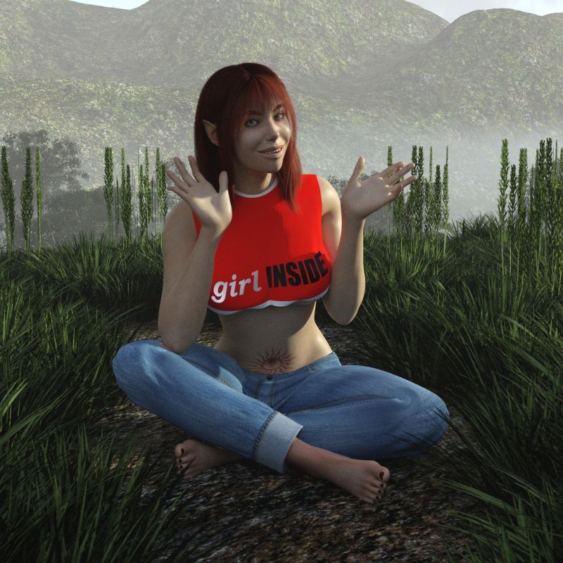 Ariel Elf
She's taking shape.  The skin is the MR base I'm using and her signature tattoo is an LIE preset.  
Keywords: Fantasy