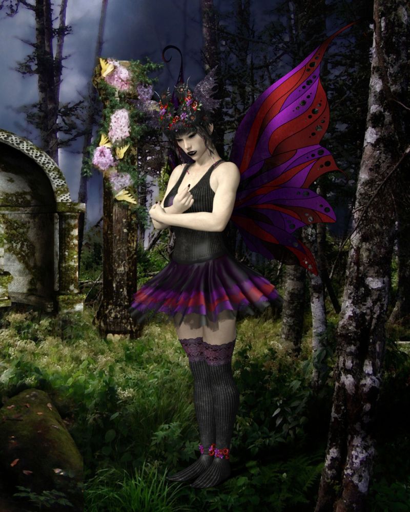 Dark Fae
Really?  A Tutu?  Next thing they'll give me a wand with a star on the end and maybe some fuzzy balls for my boots.  
Keywords: Fae