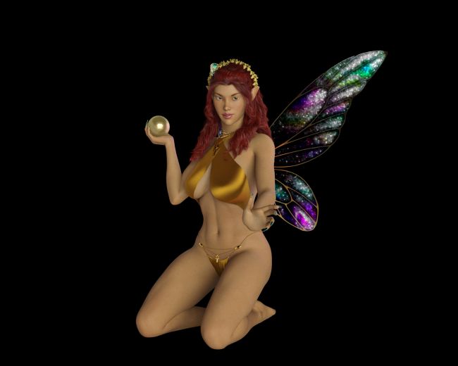 Faelina 2020 -2 WIP
I wasn't too thrilled with the other wings so I found these.  Still have a few more things to do for her but she's coming along.  Now we can see just what kind of Fae she really is...  A Star Fae.  I think the Wings have taken on a rather cosmic look.
Keywords: Fae