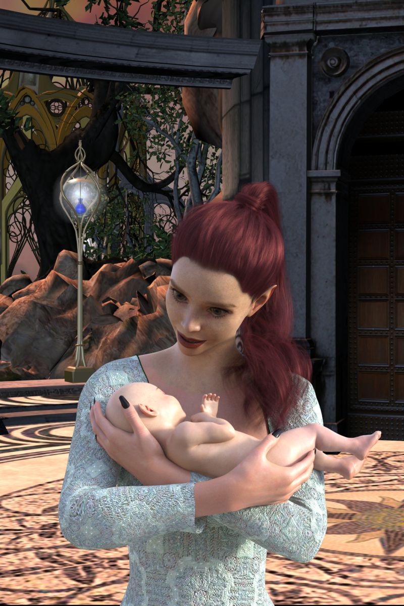 Marial and Eiluned
Marial and Eiluned. While this one is not for my up coming Hardcover releases for December it is a step on the way towards what I want to put in there. Just need to zoom out and add in the father.
Keywords: Fantasy Mother Infant