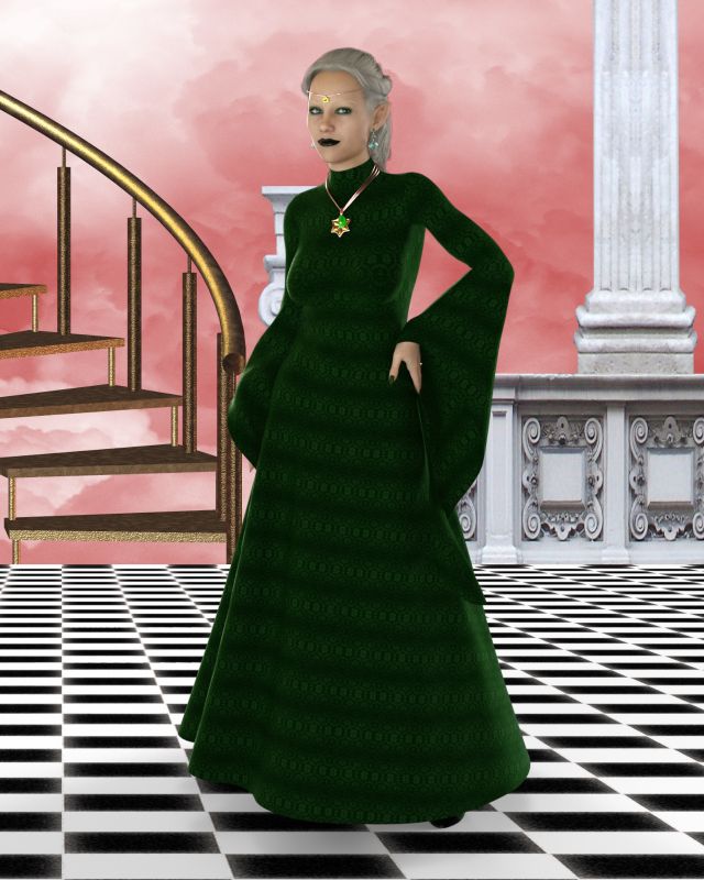 Marial Losshelin The Emerald Mage of Felwithe
Coming soon to a Market near you!  If you remember my stories, which seem to have disappeared from the Stories section, She was the Aunt of my first Elf Mage Sineliniel.  She had since gone on to marry the Elven King and become the Queen of the High Elves.  She is an Elemental Mage and here is my own rendition of her in all her glory.  This version of her was before the Shadowbanes entered the Elven Lands.  She will be coming with and without eyebrows with full make up options for both.
Keywords: Elf Portrait