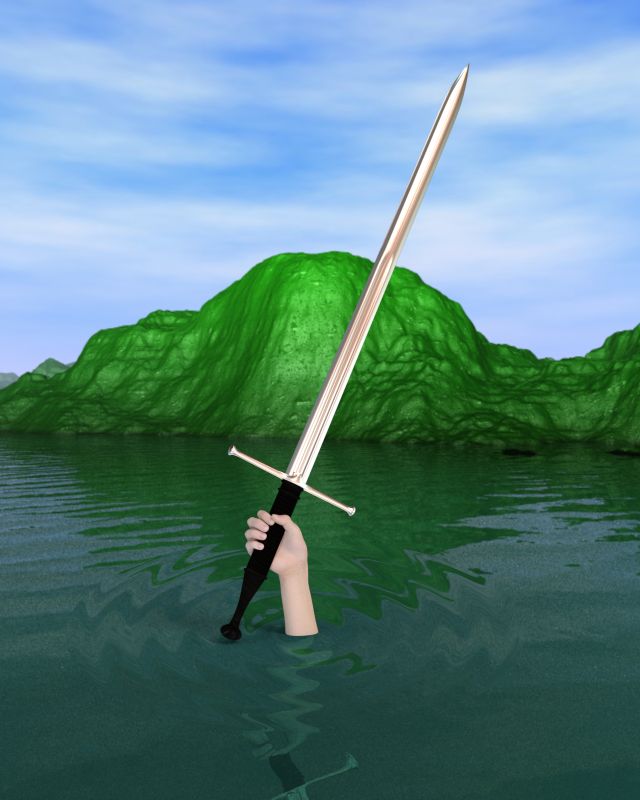 Returning Excalibur
Excalibur is returned to the Lady of the Lake.  Playing with Ripples and Waves on multiple layers.
Keywords: Arthurian