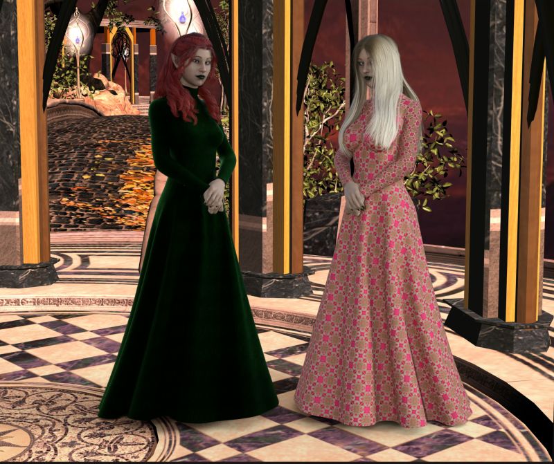 Sisters - Arizelle and Iolena
Arizelle and Iolena dressed for Court.
Keywords: Fantasy
