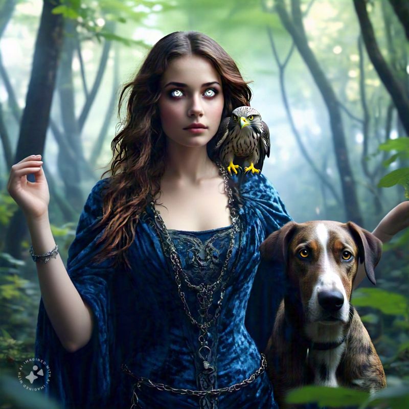 Witch of the Westmorland (AI)
Played around with an AI art generator on my phone.  
Keywords: Fantasy