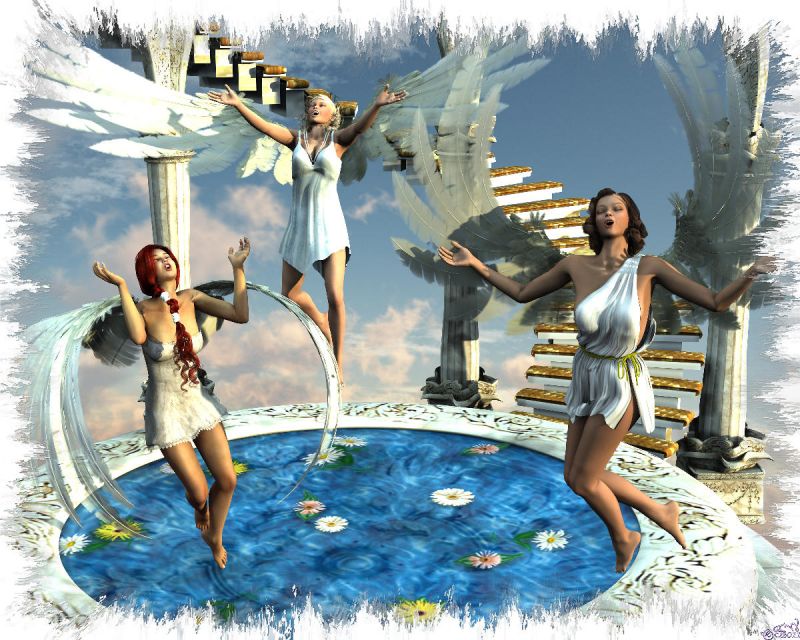 Heavenly Angels Singing
Revelation 5: 11-12
�Then I looked and heard the voice of many angels singing. In a loud voice they were saying: �Worthy is the Lamb, who was slain, to receive power and wealth and wisdom and strength and honor and glory and praise!��
Keywords: heaven, angels, sing, heavenly, religious