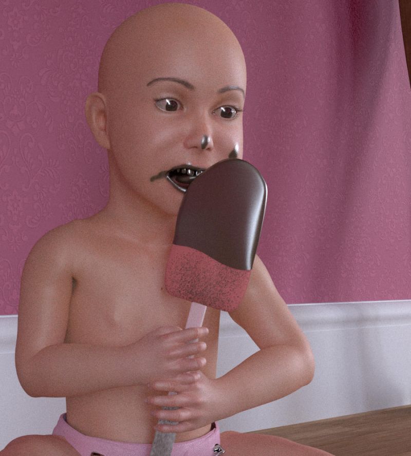 Felice render test: texture update
I noticed a few issues with Felice's textures and finally got around to addressing them...hopefully. Unfortunately, I still can't keep her out of the chocolate...
Keywords: girl kids chocolate