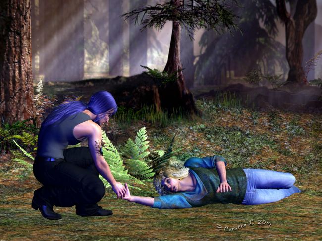 Dorian Down
Djinn had only knocked the wind out of Dorian but the alchohol was keeping him from recovering with any speed. 
Djinn knelt down and offered a hand up. 

Dorian looked confused through the pained grimace. 

"Take my hand. If I wanted to hurt you, you wouldn't be laying there mewling in pain. You'd be dead. 
I'd ask if you're stupid, but I know better. You DON'T want to mess with me." 
He pulled Dorian to his feet and led him to a rock to sit on. 

"You ask your father - we're both Shadow and Shinobi Masters, taught by the Master of Masters, Kai-Feng. What are you? 
Still a Shadow Apprentice last time I knew. You can ask your brother-in-law, when he comes to get you. He's on his way. 
Be glad I didn't call your daddy." 

Djinn extended his left hand at Dorian again, his eyes flashing.  Dorian flinched.  Good! "You stay away from me and from Glory. 
She don't want anything to do with you, Dorian. You made your choice. Sleep with it. You bother either of us again, 
I'll throw you into next week. And I can," he added ominously. "Now just sit there and wait. I gave Angus these coordinates. 

"Now, I'm going to finish what I was doing. If you'd care to ever apologize, make sure you're sober, first." Djinn heaved a sigh of relief and walked on.  

