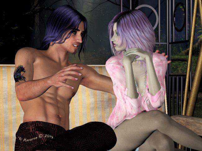 The Thing About Dorian
Djinn's arm came around her and he leaned in closer, speaking softly. "Tell me something, Glory. What did Raphael mean when he said 
Angus 'knew about them because of Livi?' By 'them' - does he mean Ira and Ophelia's children - Olivia and Dorian?"

Glory turned toward him. They were sitting out on the new swing he'd gotten for the yard the day before. "There are some things 
that Raphael, and those of us who've worked with him and helped him are beginning to understand is NOT just some random thing. 
Dorian doesn't heal as fast as most of the rest of Weres, Vamps and Hybrids, because he's half Fae. It seems to happen only with those 
who are directly half Fae. Moms in all known cases. If something gets broken, it very possibly won't re-set itself properly and will heal 
messed-up. So it has to be set by hand, as if he were Human.  

"That's why Raphael kept Livi longer," Glory continued, "to make sure she healed right, after giving birth to Weyland. Angus knows that, 
of course. Auntie MaryJane is one too. She also had to stay extra time after having both Angus and Luna. Thankfully, Angus and Luna 
shouldn't have that issue, because they're only a quarter Fae."

Glory paused then. Obviously, other wheels were still turning in her mind. "What?" Djinn asked.

"I think my sister gave him that liquor," Glory said after yet a longer pause. "And I think I know where she got it. From our mother. 
It's just like something 'Rita would do to get even somehow with my grand-father, who of course makes all the liquor here except for MJ's stuff. 
I'd bet Raphael thinks so, too."

"She'd do that? Why?"

"Because 'Rita defies all belief. It's her big aim in Life to break all the rules. My grandfather disowned her for betraying her family. 
Yes, she would do that. 

"She has, in the past on Terra, because Silvio wouldn't let her work for him. I don't know what I did to deserve all these crazy fools. 
You kind of make up for it though," she smiled and kissed him. "I love this swing. Thank you!" 
