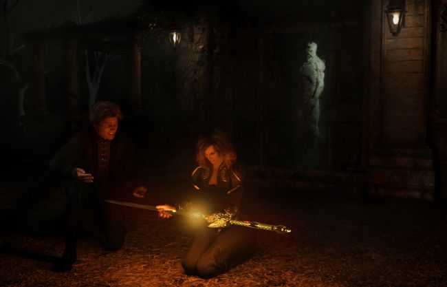 I told you the crypt wasn't cursed!
TOTW Winner Wk of 10/19/19!

Thanks for visiting!
Keywords: TOTW Winner 10/19/19 adventurers sword crypt magic monster fantasy night