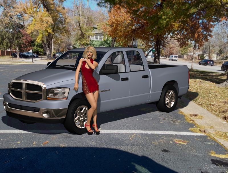 Bibi's New Wheels - TOTW winner 11/22/25
Just a bit of messin' around with an .obj file of the truck I found somewhere. I'm hoping to come here a bit more often if real life will quit playing games for a while. Hope everyone is doing OK in this crazy world. Rock on!
Keywords: truck Bibi vehicle Poser Photoshop