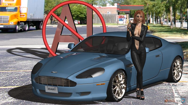 Enforcement Division...
When we say "No AI" we mean it! LOL And Nicola is here to make sure all goes to plan..

Happy 2023, everyone! With the new year, I hope to be more active here, once again. There's something strange going on at that "other" art site - it's not the fun, friendly place it used to be. Sad..

Anyway, this is Nicola 3 by Lizzie over at Dream9 Studios.

I hope 2023 is a far better year than the last one was...
Keywords: Nicloa pinup car automobile composite AI TNA poser photoshop
