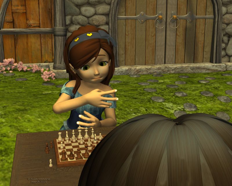 Chess party
Sadie is on the good path to win her party against Carnage. But...

********
Sadie Fae, by DragonFly (RMP)
SadieBug, by DivabugDesigns (RR)
Little Fairy House, by 1971s (RMP)
New Home for Little Fairy House, by Aelin (FRM exclusively)
