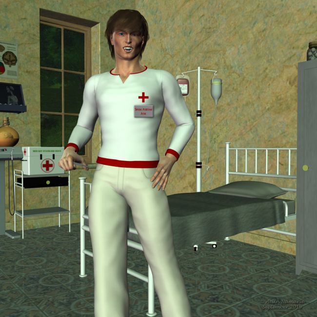 September COTM (end)
"Hello, I'm a nurse trainee assistant of Kianna. I'm specialized in blood transfusion, but developing my skill for brain surgery. Please, enter and be comfortable until the next COTM."

And next COTM started today!
(because of tstorm, I forgot to post that image)
*******
Casuals, by L75 (Daz3d)
Brain, on Mostdigitalcreations
Bed Hospital, by Shamira (Sharecg)
MedKit, by Andi3d
Medical tools, on Daz3d
Dental tools, on Daz3d
Scanner, by atoxic (RR)
3Dman's IV Bag, by 3Dman22 (Sharecg)
New Corridor westpark textures, by Aelin (FRM exclusively)
