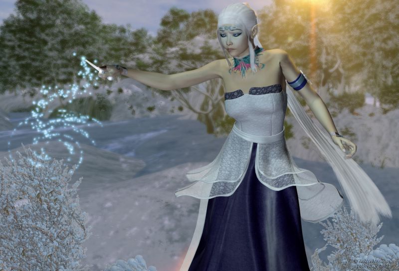 Guardian of Winter
Each year, with the round of seasons, she has to act carefully with sleeping plants to avoid a catastrophe.

Something I started to think about many years ago but always was lazy to execute.

********
ML_Saskia V4, by Mirella (FRM)
Wynter Fairy V4, by Arah (new AFZ) [hair]
The Sylph Tear Bracelets for V4, by Arki        (no longer available)
Forest Backgrounds, by Aelin (FRM exclusively)
