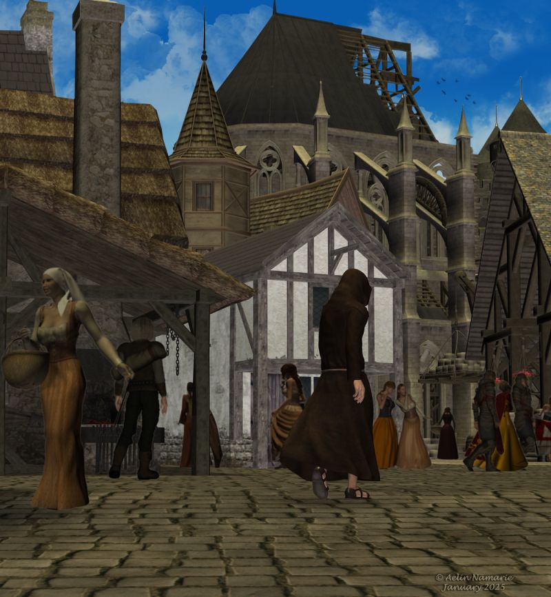 In town
Was playing to do my own 2D crowd, with mixed results. Only one character in the scene is full 3d.

********
The Woodsman, by MortemVetus
Autum Spirit outfit for V4, by Arah (RR)
Monk Robes for M4, by Predatron (Daz3)
Almirena dress, by Esha (Daz3d)
CommonPeople 1 (for Almirena dress), by Aelin (FRM exclusively)
Paladin Armor for M4, on Xurge3D
Princess Alex, by Val3dart (Daz3d)
Medieval Blacksmith, by Faveral (Daz3d)
Poorfolks Urban Houses, by AK [no longer available]
Cozy house 2, by 1971s (RMP)
Medieval Docks, by Faveral (Daz3d)
Medieval Construction Bundle, by Faveral (Daz3d)
Castle Creator, by Faveral (Daz3d)
