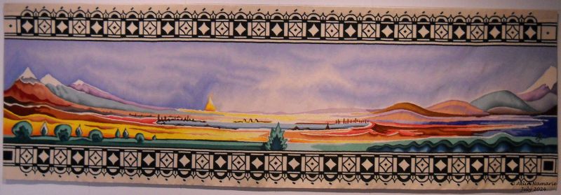 Lake of Mithrim
The Lake of Mithrim is in the North of Beleriand. Beleriand is a land where most of Elves who didn't go to live in the country of gods stayed.
The coming back Elves install themselves around the lake to start, before to move here and there in Beleriand. And still fighting against Morgoth.
