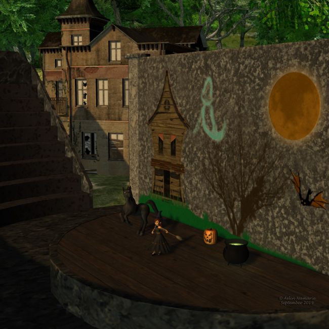 Halloween for Little Theater
Welcome to "The Journey of the Witch" show, made specially for Halloween!
Sadie and her friends play it in Runtime Town.

Allow your characters to play also that spectacle, or any other thanks to the special decorations for "Little Theater" environment - each part of Little Theater having an Halloween texture.

*******
Little Theater, by Aelin (FRM exclusively)
Ladie Sadie, by TamiL (Sharecg)
Halloween Textures for Ladie Sadie, by Chohole (on her site)
Hat and Broom, by Aelin
Helloween Fun Pack, by Keihan (FRM)
2015 Halloween Ghosts Set 2, by Llola Lane (AFZ)
Manta Bats, by Redmysticangel (AFZ)
33 Halloween Fantasy Creatures, by NitaB (AFZ)
Halloween 2012 Freebie, by Mr.Sparky (AFZ)
Le Manoir Abandonne, by Anima Gemini (Daz3d)
