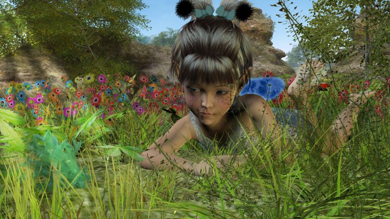 Magical things
Little fairies know where to find magical wonders of Nature.

********
Abby, by Art by Athene [maybe was on CP]
Bisa K4, by Tempesta3d (was free for Christmas 2019)
PollyDot K4, by Amaranth [was on FRM]
K4 pretty PollyDot, by GlassyLady [was on FRM]
Filippa Hair, by SWAM (Daz3d)
Photo Props: Crystal Clusters by ShaaraMuse3D & HWW0 (RMP)
Ladybug [was free in a Smith Micro newsletter in 2017; now on RMP]
Flinks Instant Meadow 2, by Flink (RMP)
Flinks Wet Grass 2, by Flink (RMP)
A little meadow, by Flink (RMP newsletter)
Cercidiphyllum Japonicum Katsura (Xfrog)
