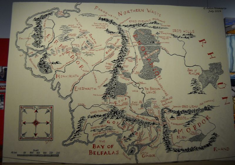 Map of the Middle Earth
It can be inserted in the Second or the Third Age. Indeed, the Beleriand is under waters since the end of the First Age, and the victory of gods against Morgoth.
What can we tell about the Second Age? Humans who didn't help the Elves and the gods against Morgoth stayed on the Middle Earth.So they live here and there on the continent.
There are still Elves also, but their kingdoms will suffer high destruction because of Sauron. Same for the Dwarves.
The Numenoreans (humans who helped the Elves and the gods) won the right to leave on a new land, the Numenor island. They finally came back like sailors to help Middle Earth inhabitants. When Numenor is destroyed (becoming Atalante, under the sea) some of them escape the disaster and found kingdoms like Gondor. They continue to fight Sauron.

The Third Age begins with the victory over Sauron - at least it seems like a victory. Kingdoms of Numenoreans, with the time, are destroyed and it stays only Gondor.
The Hobbits suddenly appear and they finally move in The Shire.
The Dwarves are here and there in what stays of their kingdoms.
Many humans are under the command of Sauron. Beside Gondor, only Rohan and few little areas are free from his influence.
