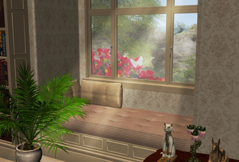 Ostara outside
Trying to keep the muse feeded with wonderful of Nature outside.

********
Home Library, by Richabri (RMP)
Potted Palm, by Lisa Botanicals (RMP)
RDNA Egyptine Bast Statues, by Traveler (Daz3d)
Anubis Laying, by Summoner (FRM)
FairyTale Petal Lamp, by Ravyn ( was on CP)
flowers, by Jean52 (maybe always on Deviantart)
Madhouse Magic, by doarte (no longer available)
Mel's Fantasy Rock backgrounds, by JustMel (on artbymel)
