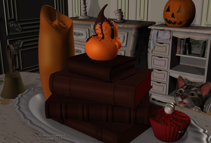 Pieces of cakes
The Eve of Halloween, while Mommy is in the kitchen, preparing other cakes.

********
Handbell, by Syndaryl (Sharecg)
Cook Halloween,by Aelin (FRM exclusively)
French Style Shabby Chic Vol01, by Anima Gemini (Daz3d)
