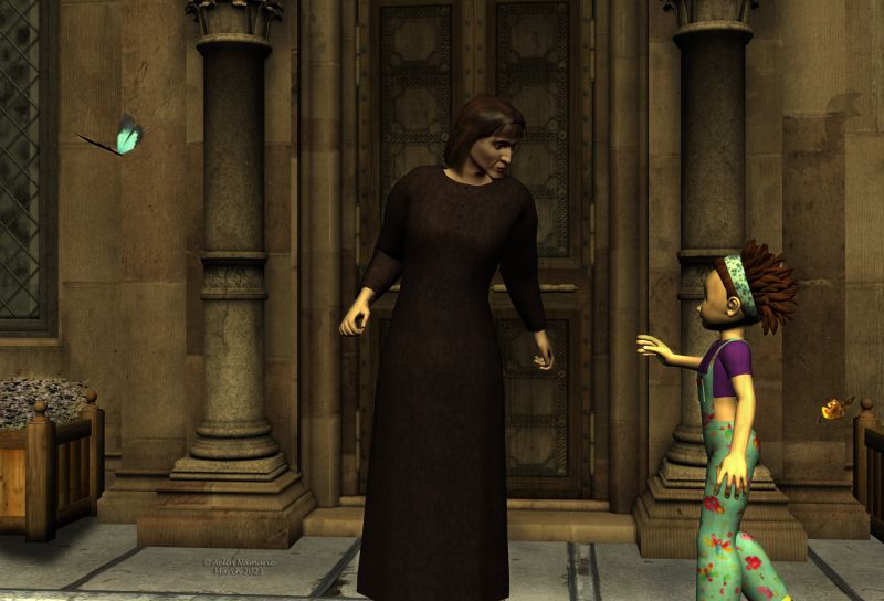 Charivari in town (28)
Sadie goes to question Wanda Itch, specially on high quantity of chocolate recently bought. There were several commands, for birthday parties mainly, but nothing unusual at the eyes of the shop keeper. The lists of her customers were destroyed the same night than the devastation.

Previous part of the story: https://www.thefantasiesattic.net/attic/cpg/displayimage.php?pid=44010

********
Lorenzo and Loretta Bundle, by Predatron (Daz3d)
Toon Girl Sadie, by 3Duniverse (Daz3d)
