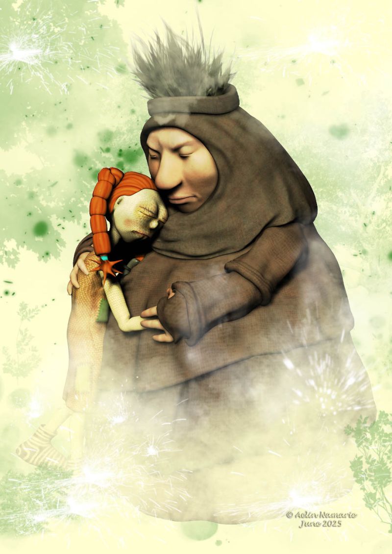 Flash and... (1)
A sudden bright light surrounded Utla and Zlata while they were walking in the forest, in an area they didn't know.

I made that simple image for a tiny challenge at Renderosity. I was surprised but happy when it won.
And it happened it was the beginning of a story.

********
Zlata, by Nursoda (RMP)
Utla, by Nursoda (RMP)
Ron's Atmospheric Bundle, by deviney (Daz3d)
Tree Brushes, by Antje (RR)
