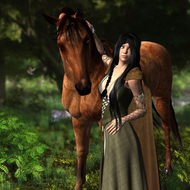 Walking with Epona
A long time ago, in a forest of Gaul, walk with the goddess and her horse!

********
DWD Dun Coats, by Dreamweaver Designs (FRM exclusively)
Mabel through Ages for V4, by Aelin (FRM exclusively)
Amazing poseable Braid for V4, by Propschick & RPublishing (RMP
Fox Hair - V4, by Anna Benjamin & Lady Littlefox & Syyd (Daz3d)
Paradise Bird Hair, on Daz3d
Chandlers Rings, by Inception8
Princess Alex, by Val3dart (Daz3d)
