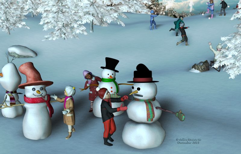 Winter joys
Winter holidays: the funniest part of the year!

********
Penny, by PixMas (RR)
Hunter, by Art by Athene (FRM exclusively) 
Bisa, by Tempesta3d
Winter Fun for Kids 4, by esha (Daz3d)
Alphabet poses, by Pommerlis (link on Hivewire forum)
Snowy, by Marco (Sharecg)
Mr Lumpy
Easy Environments Winter, by Flipmode (Daz3d)
