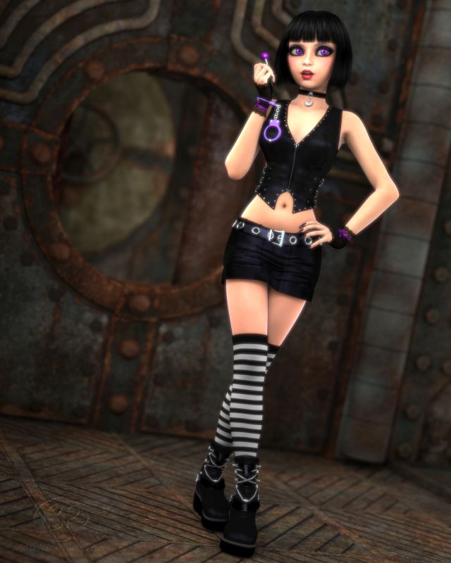 Brielle In Leather
Goth Girl Brielle <3 
