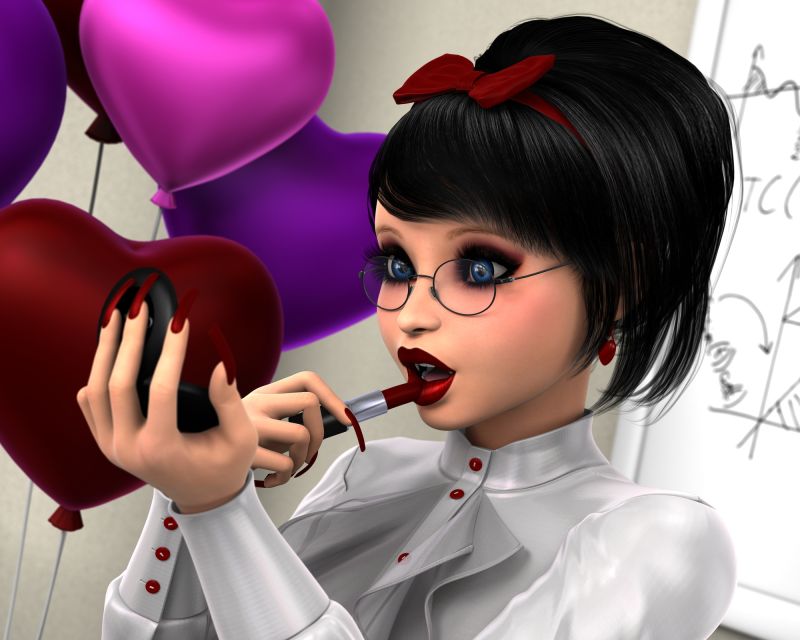 Kissing Time
Still playing catch-up here. Have eight more Valentines renders to share here and I lost my mom on Valentines Day :( Anyway here's Chloe
