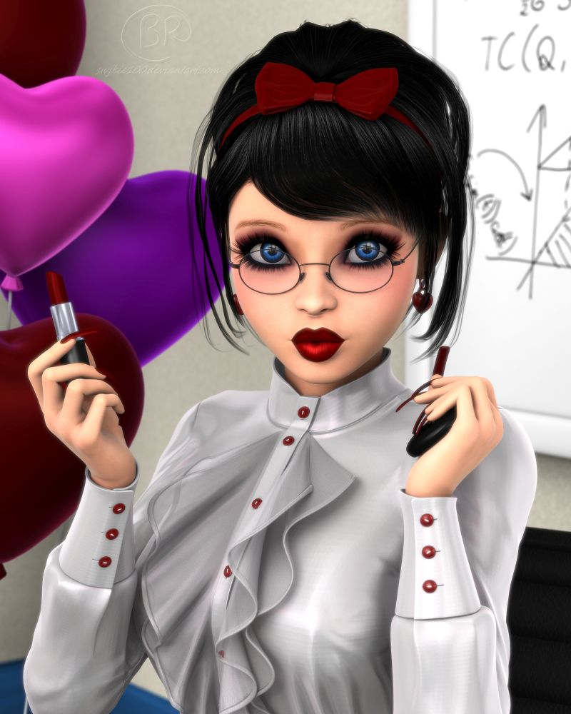 Teacher's Pout
Still playing catch-up here. Have eight more Valentines renders to share here and I lost my mom on Valentines Day :( Anyway here's Chloe
