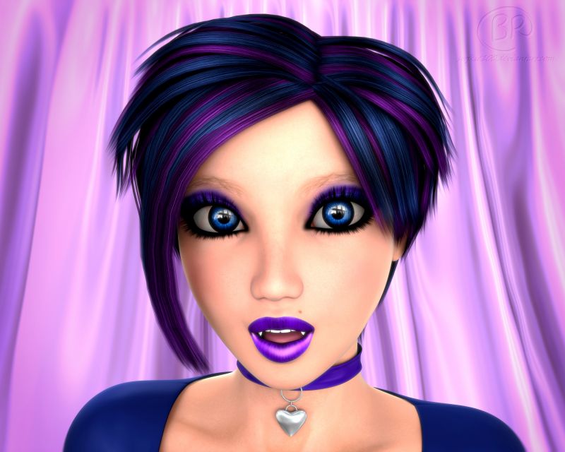 Plum Kisses, Sapphire Gaze
Just a close-up render of that MD exercise!
